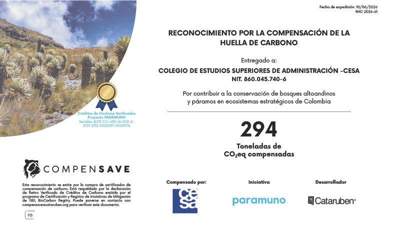 El CESA compensa su huella de carbono de 2025 y amplía su gestión climática hacia las emisiones de alcance 3