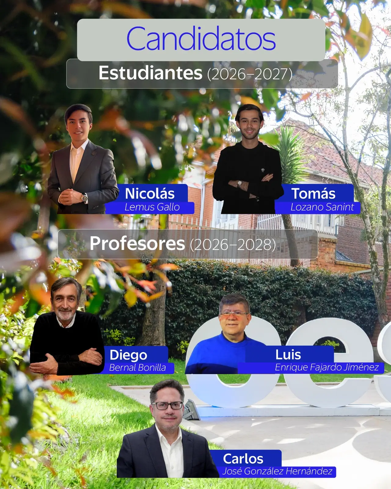 Postulaciones a representantes de los estudiantes y profesores al Consejo Directivo 2026