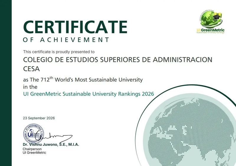 GreenMetric 2026: el CESA avanza 109 posiciones en el ranking mundial de sostenibilidad
